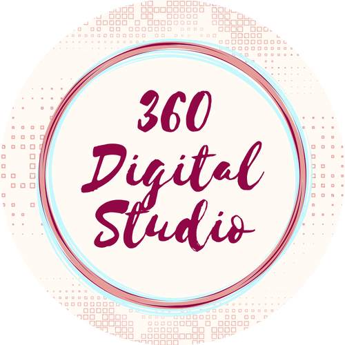 a circle around the words 360 Digital Studio